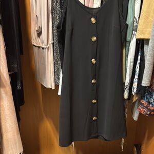 Elegant Black Button-Down Dress